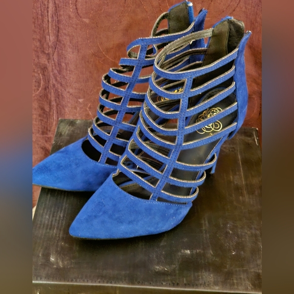 MISS L BY LILIANA HEELS BLUE SIZE 71/2 PRE-OWNED - Picture 2 of 11